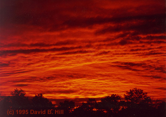 Rare Suburban Sunset (c) 1995 David B. Hill